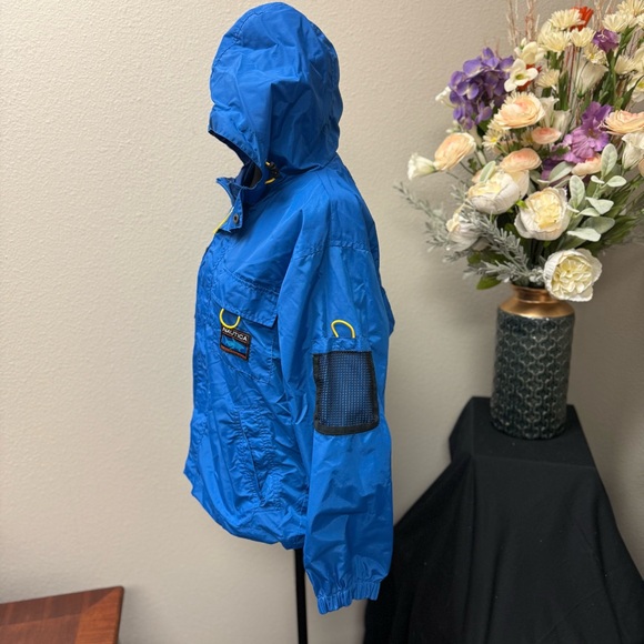Nautica Blue Hooded Nylon Utility Windbreaker (Youth M 12–14) - Picture 3 of 7